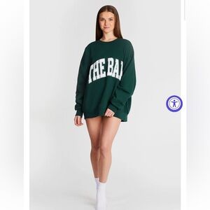 The Bar - Hunter Green Varsity Crew Neck Sweatshirt - Sz M